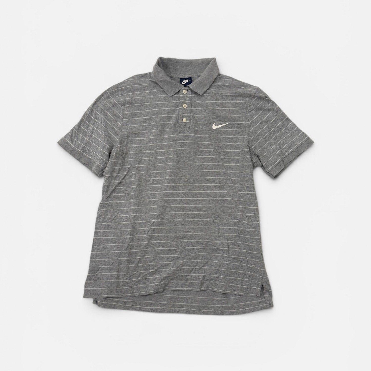 Nike Γκρι Ριγέ Polo Μπλούζα – Ανδρική XXL